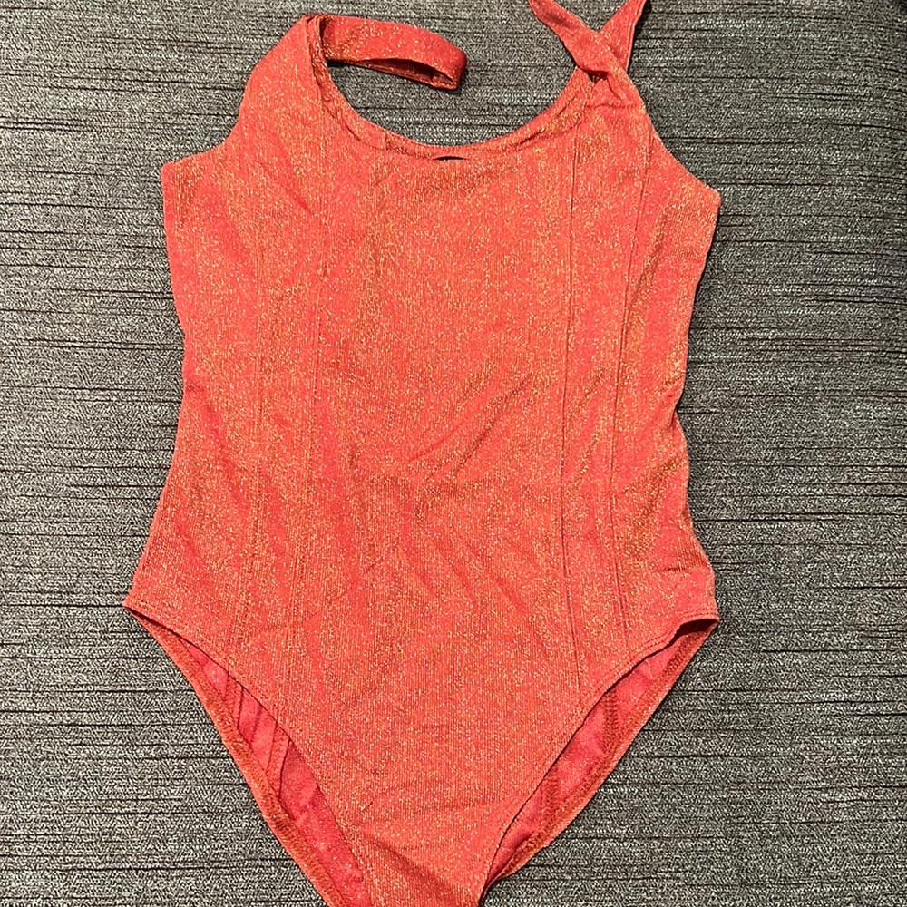 Forever 21 Orange Shimmer Bodysuit life of a showgirl